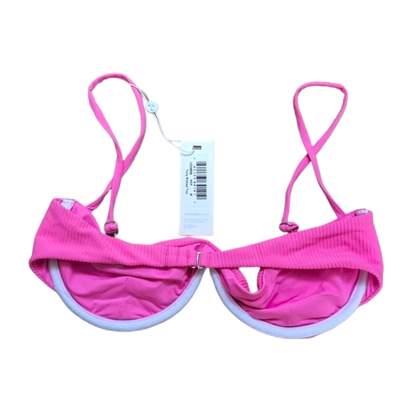 NWT Frankie's Bikinis Tolly Underwire Bikini Top in Pink Punch - M - Picture 5 of 8